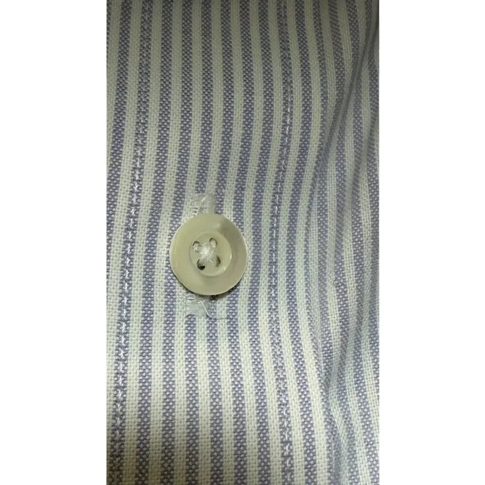 Banana Republic Tailored Slim Fit Dress Shirt Pinstripe L EUC